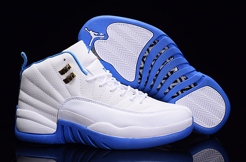2016 Air Jordan 12 White Blue Shoes